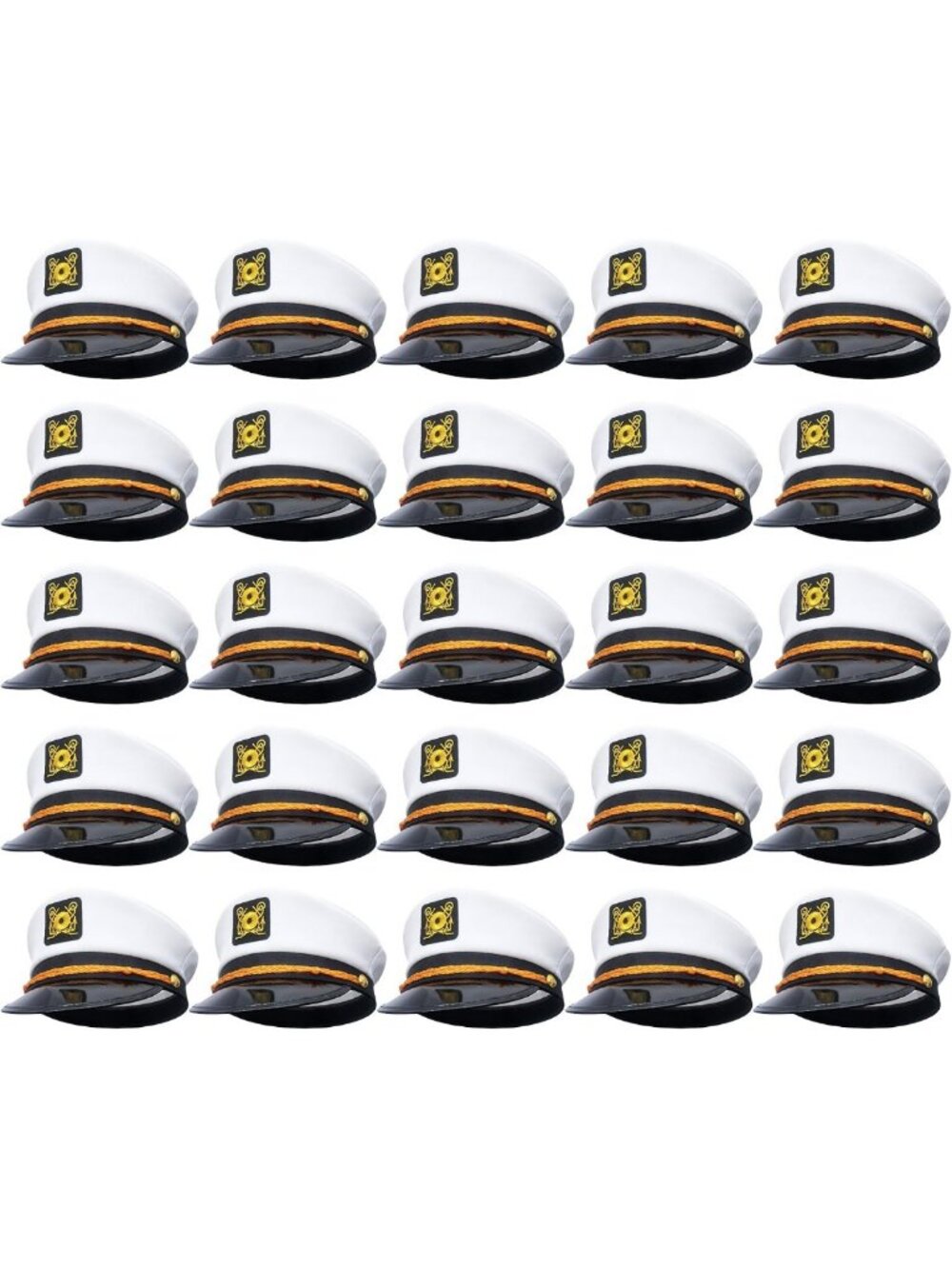 25 Pack Sailor Hats for Adults - Nautical Captain Party Accessories & Costumes